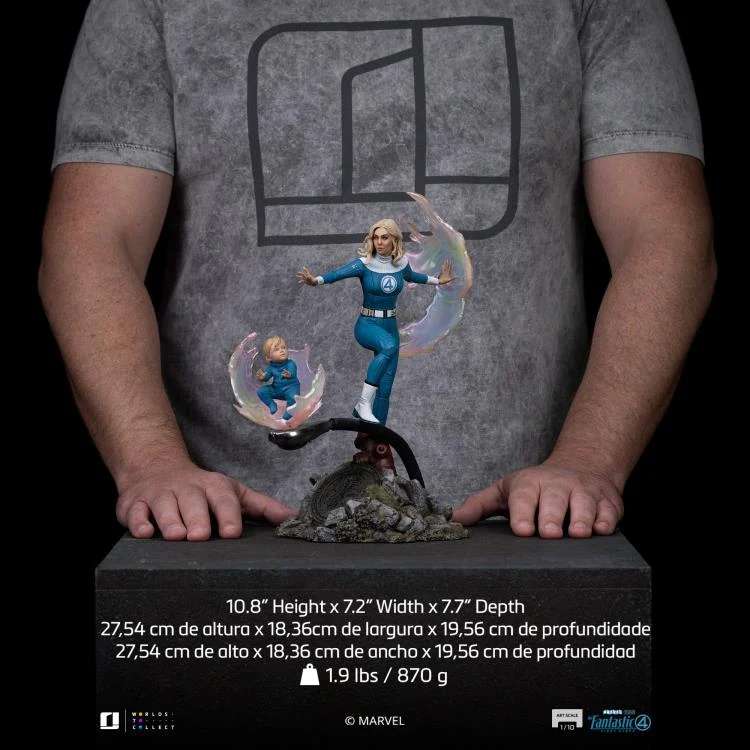 Fantastic Four Estatua 1/10 Art Scale Invisible Woman and Franklin 28 cm