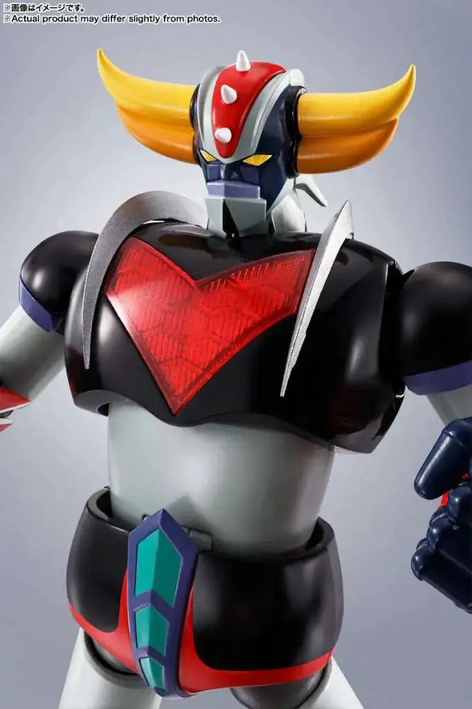 Robot Spirits Grendizer action figure, 16 cm, black armor with red chest shield and yellow horns