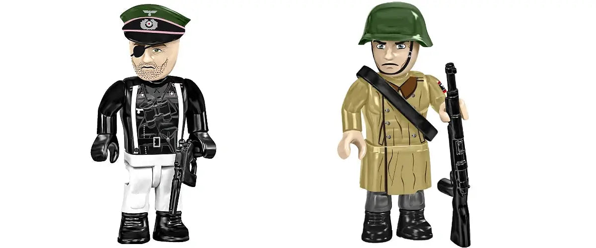 Tanque Panzer VIII Maus 1/35 COBI; set con 2 figuras de soldados, negro/blanco y caqui