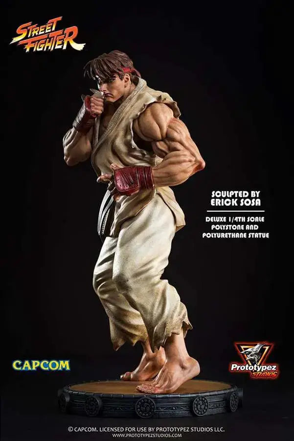 Street Fighter Ryu 1/4-scale statue by PROTOTYPEZ; Capcom-licensed polystone statue of Ryu in white gi