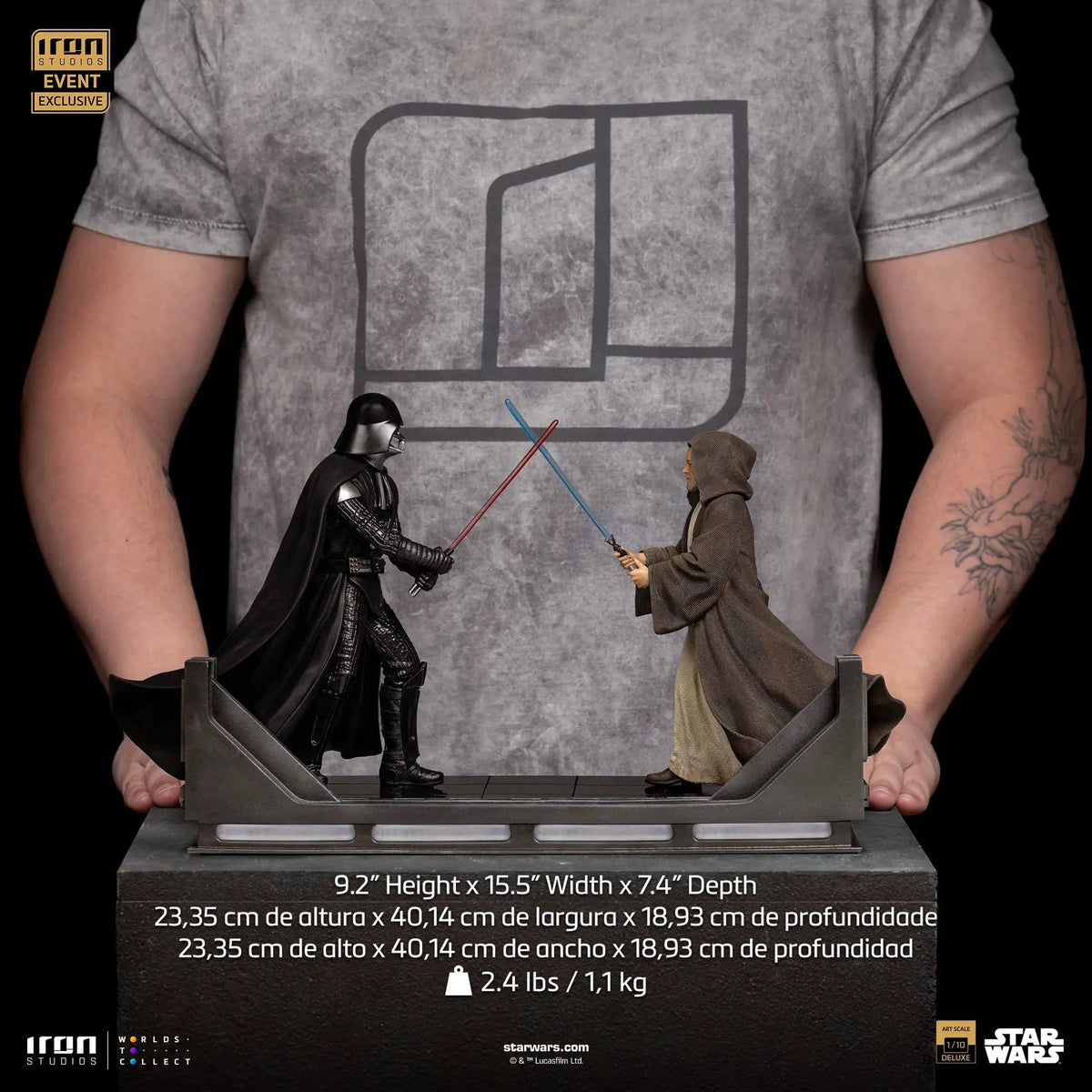 Darth Vader vs Obi-Wan Kenobi statue set, 2-figure Iron Studios Star Wars Art Scale 1/10, CCXP Event Exclusive 2025