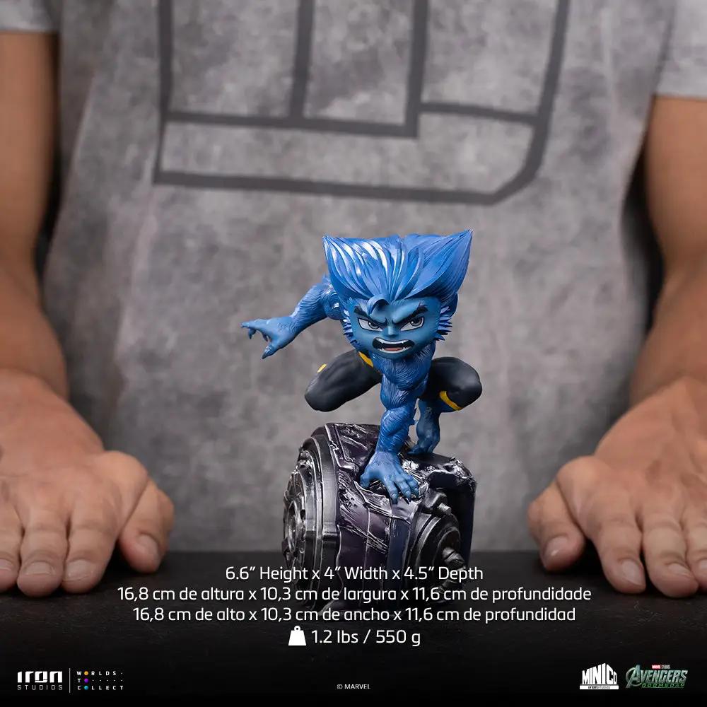 Beast statue by Iron Studios Minico, Avengers: Doomsday, blue figure on a metallic base