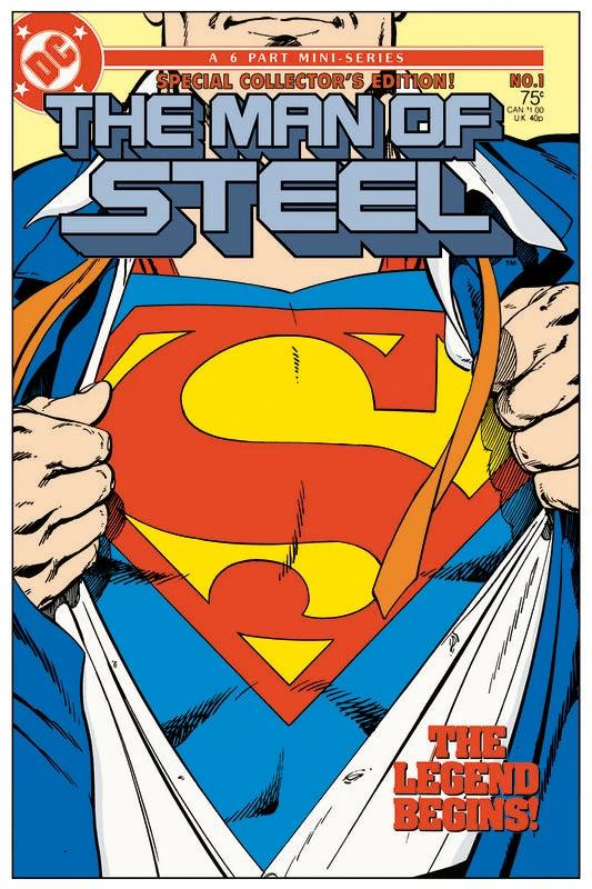 DC Comics Steel Covers Dibón metálico DC Superman Comics MOS Vol. 1 #1 1986 17 x 26 cm - Kimera y Foley Shop