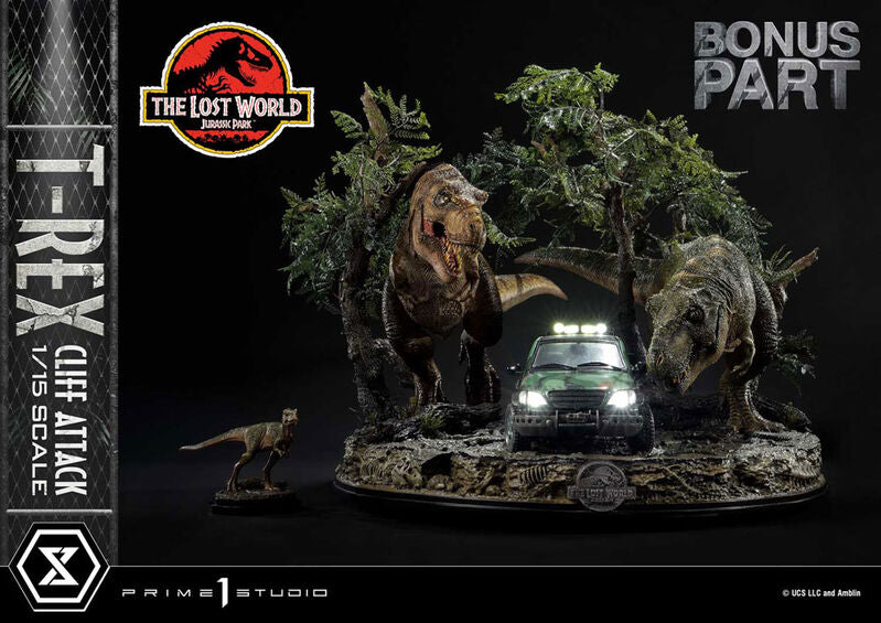 Jurassic World: The Lost World Estatua 1/15 T-Rex Cliff Attack Bonus Version 53 cm