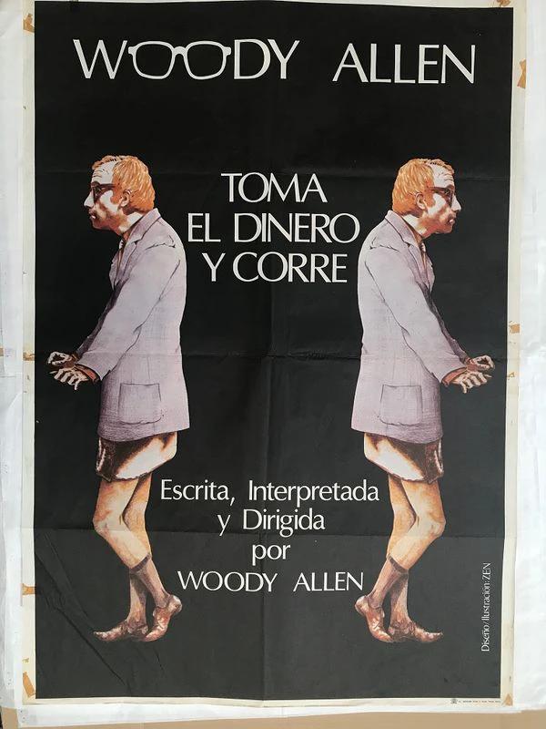 CARTEL DE CINE "TOMA EL DINERO Y CORRE" PELICULA DIRIGIDA POR WOODY ALLEN 1969 100X70CM by Kimera y Foley Shop
