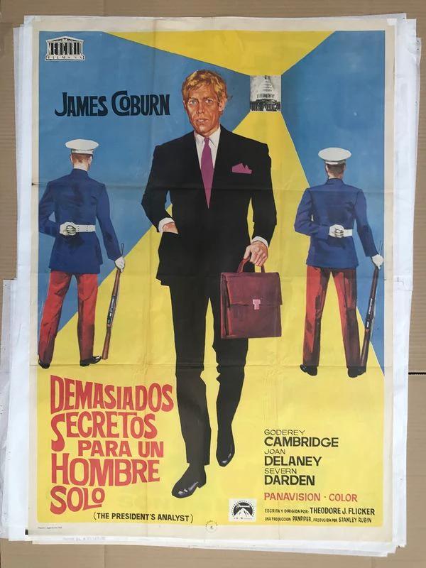 CARTEL DE CINE-DEMASIADOS SECRETOS PARA UN HOMBRE SOLO,1968-100 X 70 CM. by Kimera y Foley Shop