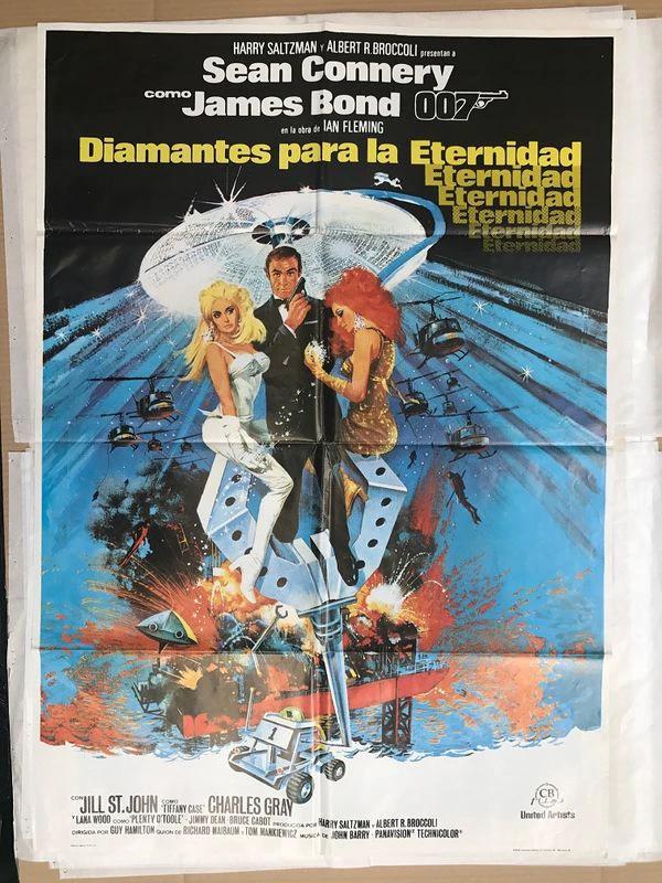 CARTEL DE CINE-DIAMANTES PARA LA ETERNIDAD DE 1983- 100 X 70 CM. *ORIGINAL* by Kimera y Foley Shop