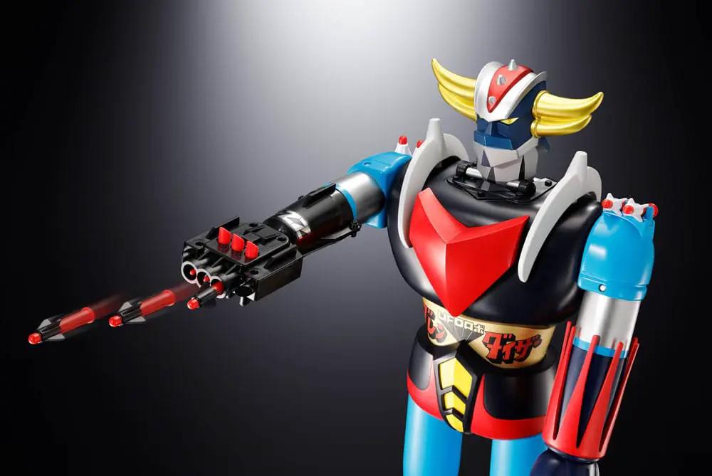 Jumbo Machinder Ufo Robo Grendizer 60cm action figure by Bandai, blue, red and black suit with gold wings and cannon arm