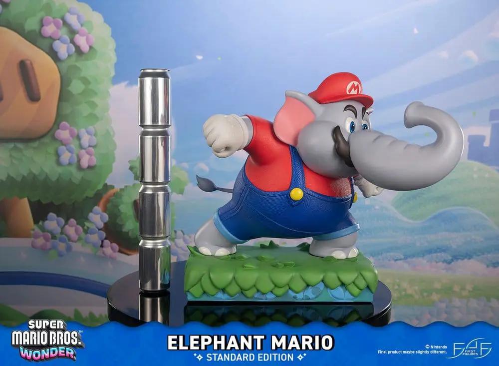 Elephant Mario resin statue by FIRST 4 FIGURES, Super Mario Bros. Wonder, Standard Edition, 43 cm, on green leafy base
