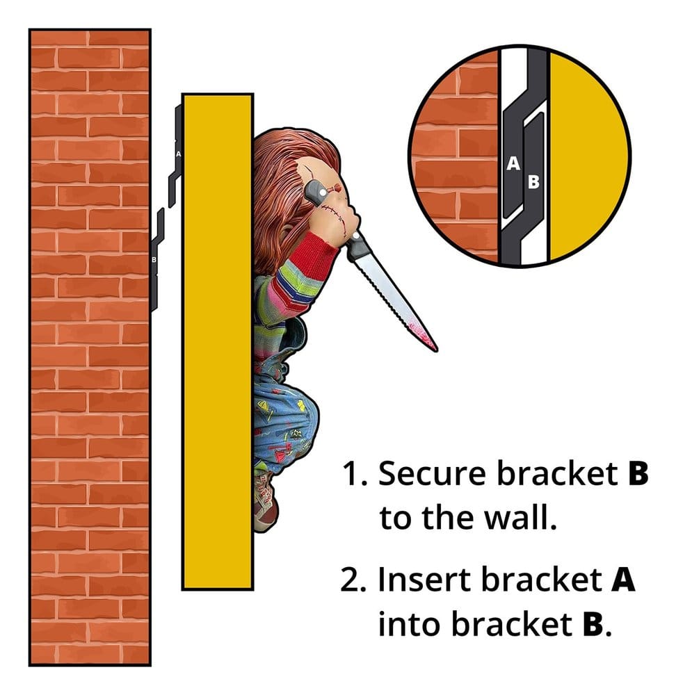 Muñeco Diabólico, Chucky Escultura de Pared 1/2 Bride of Chucky 22 x 23 x 38 cm