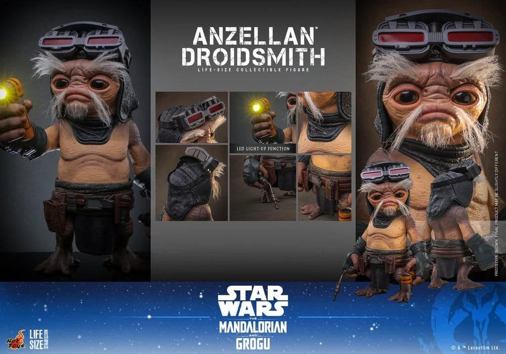 Anzellan Droidsmith 27 cm action figure from Star Wars: The Mandalorian & Grogu, brown-skinned with white hair, HOT TOYS