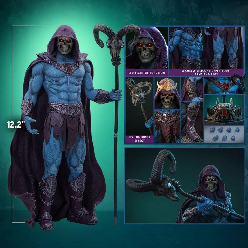 HOT TOYS Masters of the Universe Skeletor 1/6 Movie Masterpiece action figure, blue body, purple cape and staff