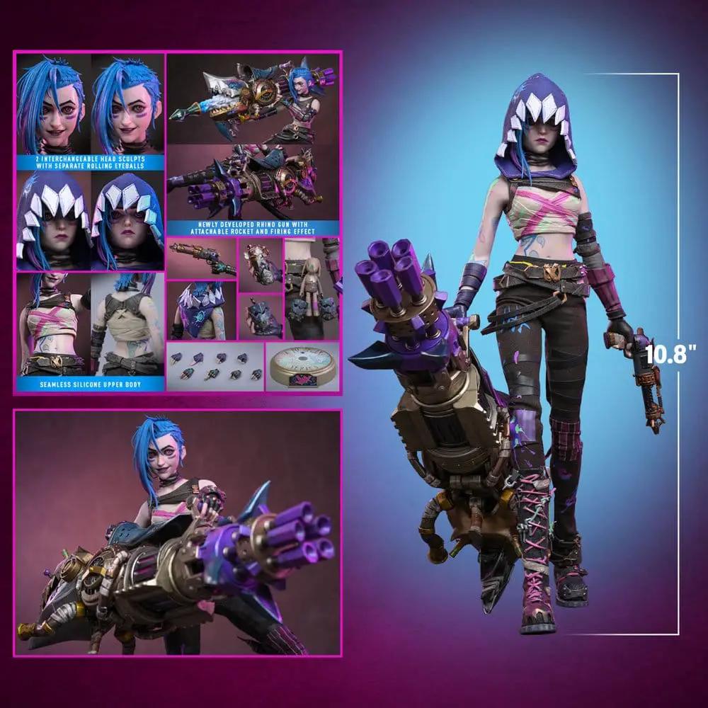 Arcane 1/6 Fractured Jinx action figure, 28 cm tall, by Kimera y Foley Shop; interchangeable heads and accessories.