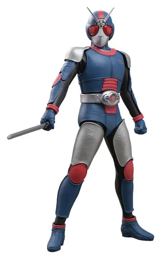 Figura de acción Kamen Rider Black RX BioRider 1/6 de HOT TOYS, 31 cm, traje azul, plata y rojo, con espada.
