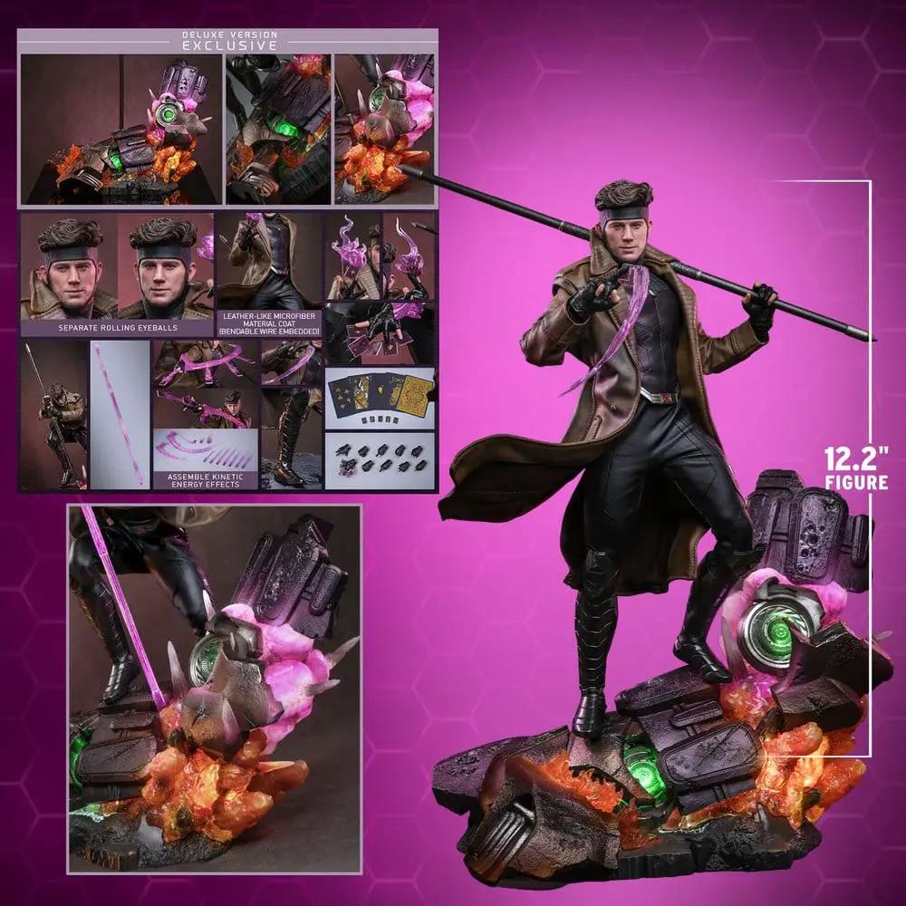 Gambit 1/6 scale deluxe action figure by HOT TOYS, 31 cm tall with pink energy effects