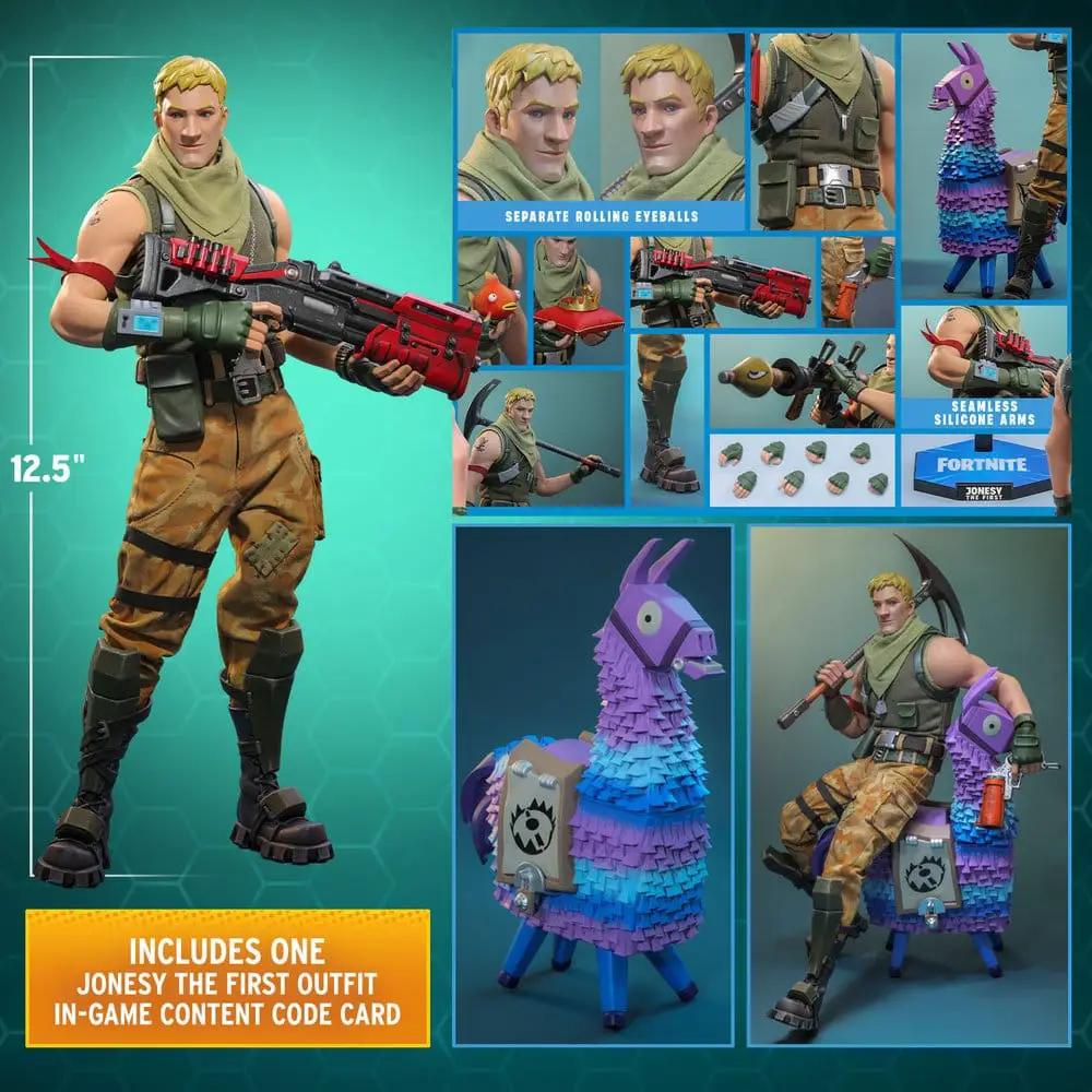 Figura de acción Fortnite Jonesy The First 1/6, HOT TOYS, 32 cm, con rifle y llama piñata