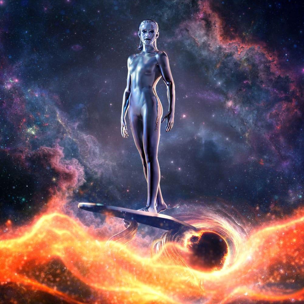 Fantastic Four Estatua 1/10 Art Scale Silver Surfer 27 cm by IRON STUDIOS