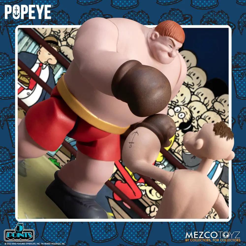 Mezco Toys Popeye 5 Points Deluxe set, two action figures Popeye and Oxheart, 9 cm, plastic figures