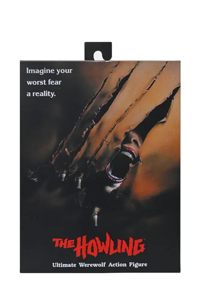 The Howling Ultimate Werewolf action figure packaging, 23 cm, with a screaming werewolf image and bold red logo.