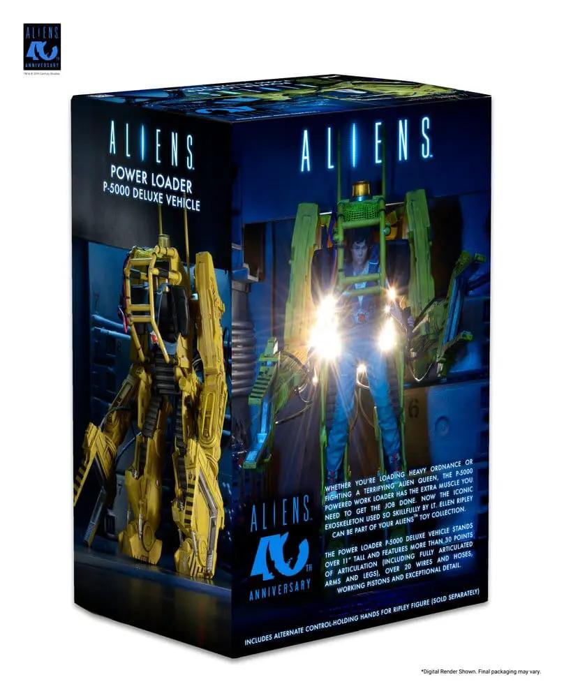 NECA Aliens Power Loader P-5000 Deluxe Vehicle action figure box with yellow and green loaders