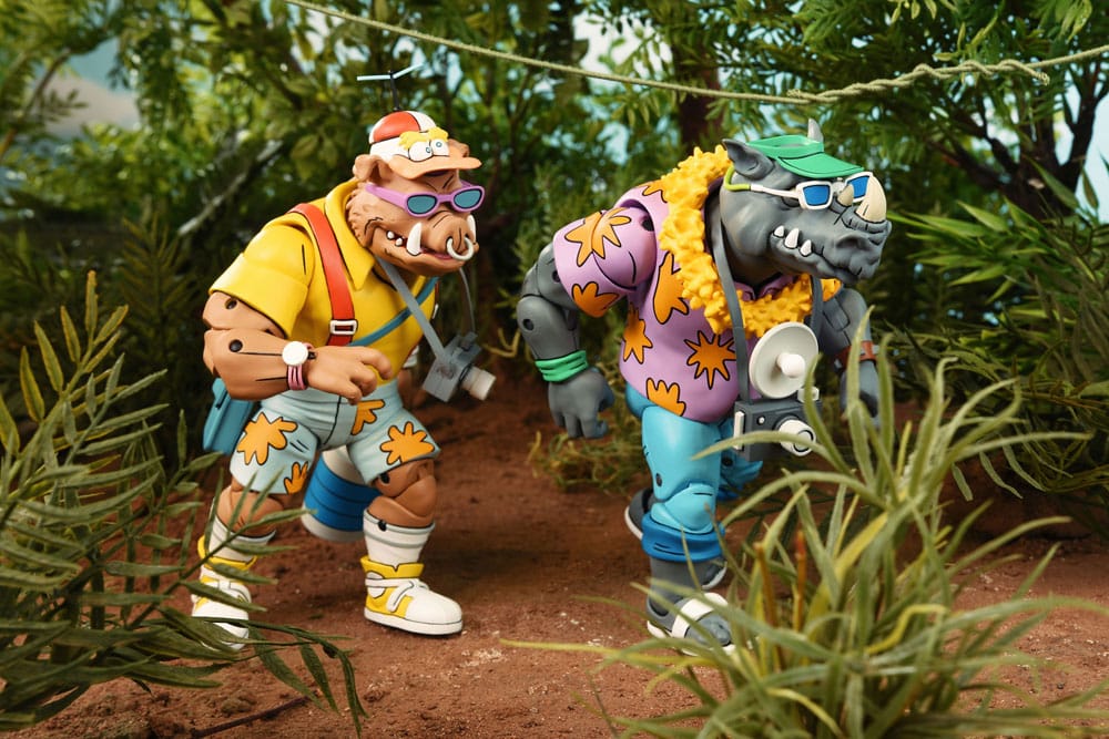 Tortugas Ninja (Cartoon 1980) Pack de 2 Figuras Vacation Bebop and Rocksteady 18 cm