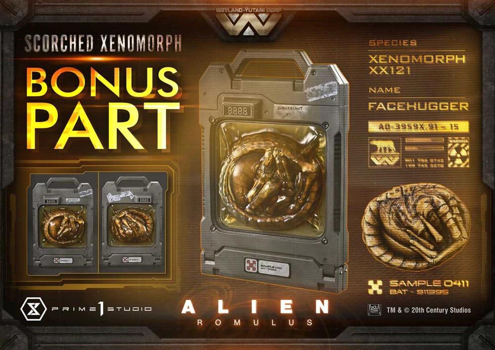 Prime 1 Studio Alien Romulus Masterline XL 1/3-scale Scorched Xenomorph deluxe statue with gold finish, 3-piece display