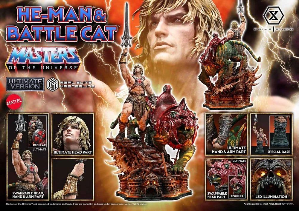 Masters of the Universe Estatua Real Elite Masterline Series 1/4 He-Man & Battle Cat Ultimate Version 86 cm by PRIME 1 STUDIO