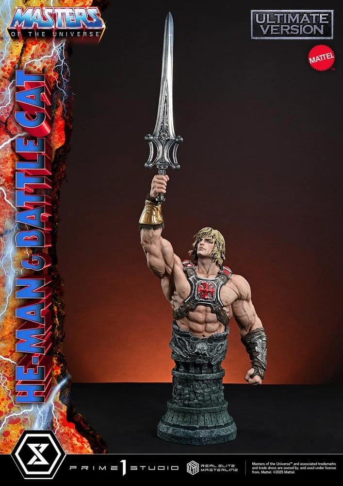 Masters of the Universe Estatua Real Elite Masterline Series 1/4 He-Man & Battle Cat Ultimate Bonus Version 86 cm by PRIME 1 STUDIO