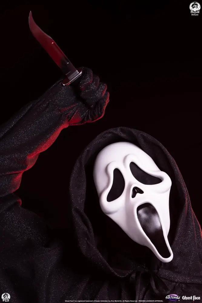 Figura Ghost Face Busto 1/1 Deluxe Edition, 94 cm, de PREMIUM COLLECTIBLES STUDIO, con cuchillo levantado