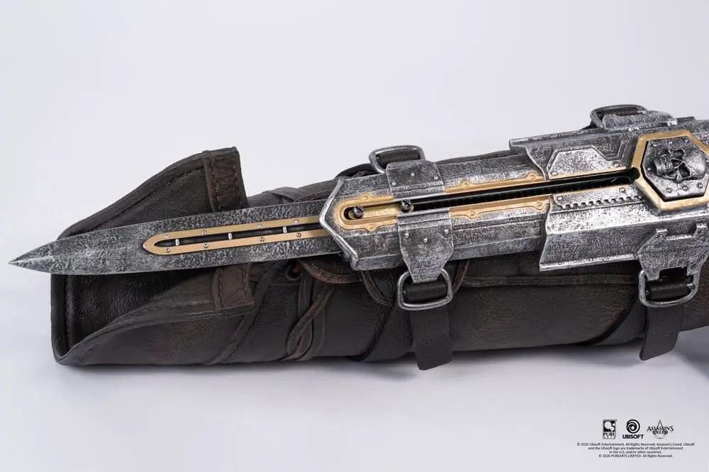 Assassin’s Creed Black Flag Edward Kenway hidden blade replica by PURE ARTS; blade with gold accents in leather sheath