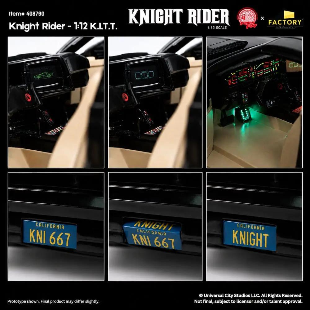 Figura de acción Knight Rider 1/12 K.I.T.T. con Michael Knight, RAMEN TOY, interior con tablero iluminado
