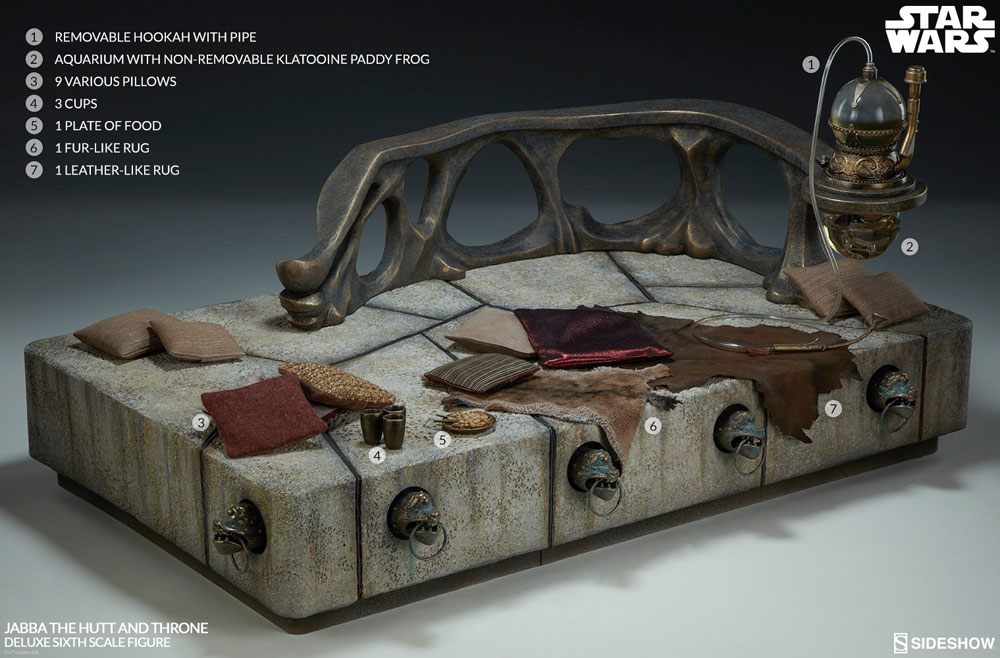 Star Wars Episode VI Figura 1/6 Jabba the Hutt & Throne Deluxe 34 x 74 cm