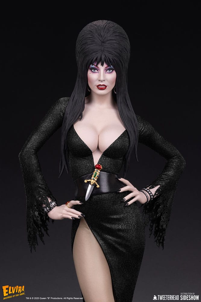 Elvira: Mistress of the Dark Estatua 1/4 Elvira (Black Glitter Dress) 48 cm