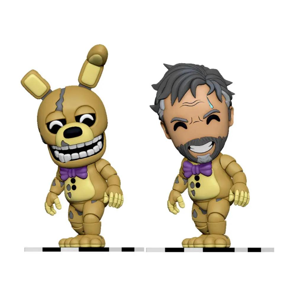 YOUTOOZ Five Nights at Freddy's vinyl figures set of 2: yellow bunny and gray-haired man, 10 cm tall.