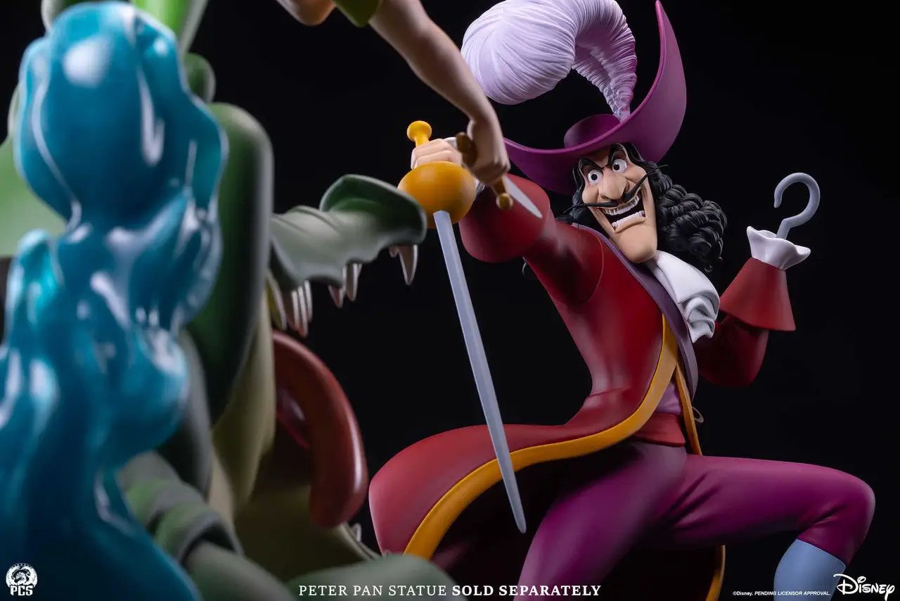 Captain Hook 1:5 scale statue by Premium Collectibles Studio; red coat, purple hat, sword