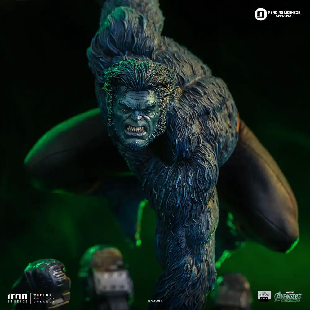 Statue Beast from Avengers: Doomsday by Iron Studios, BDS Art Scale 1/10, blue fur figure in dynamic pose