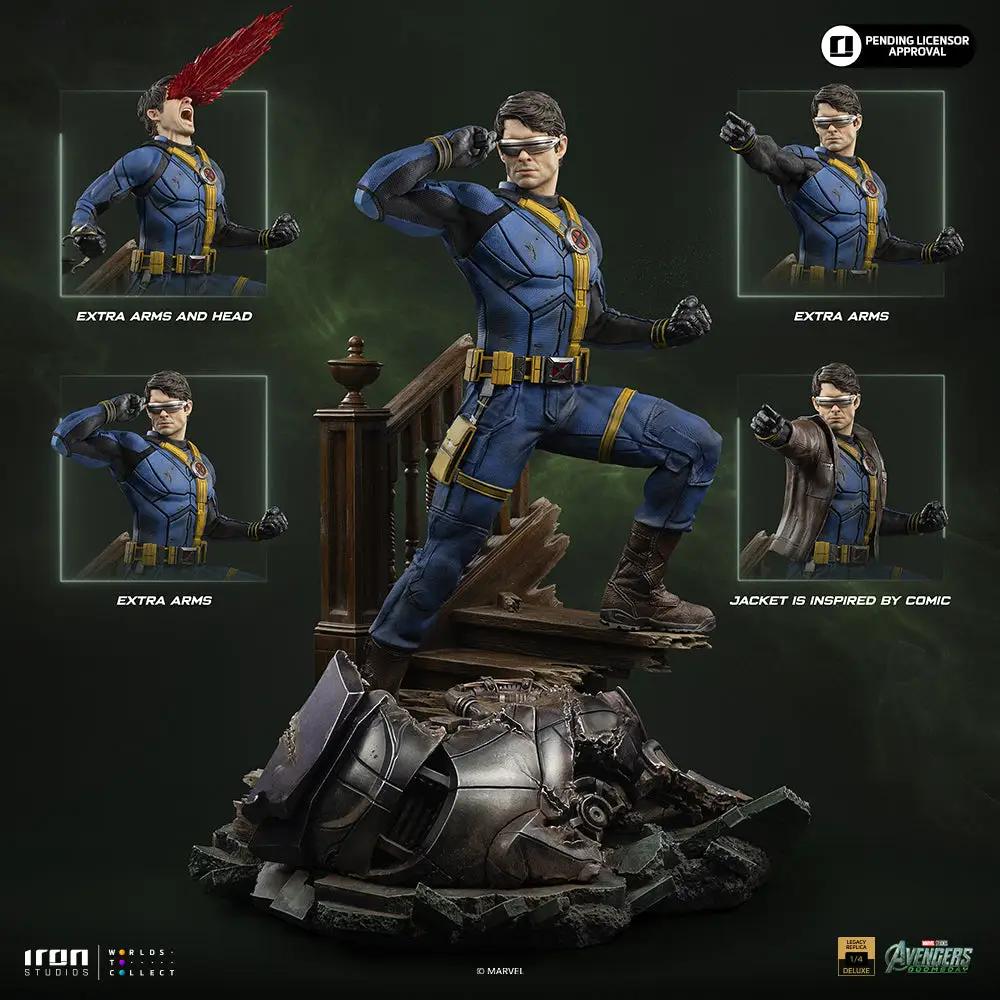 Statue Cyclops Deluxe ver. Iron Studios 1/4 scale from Avengers: Doomsday Legacy Replica, blue suit with extra arms.