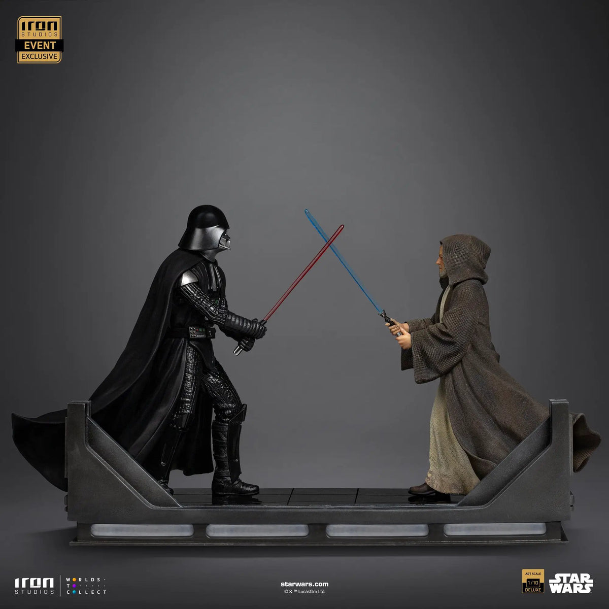 Two-figure Darth Vader vs Obi-Wan Kenobi statue set by Iron Studios, Star Wars 1/10 Art Scale, CCXP Exclusive 2025