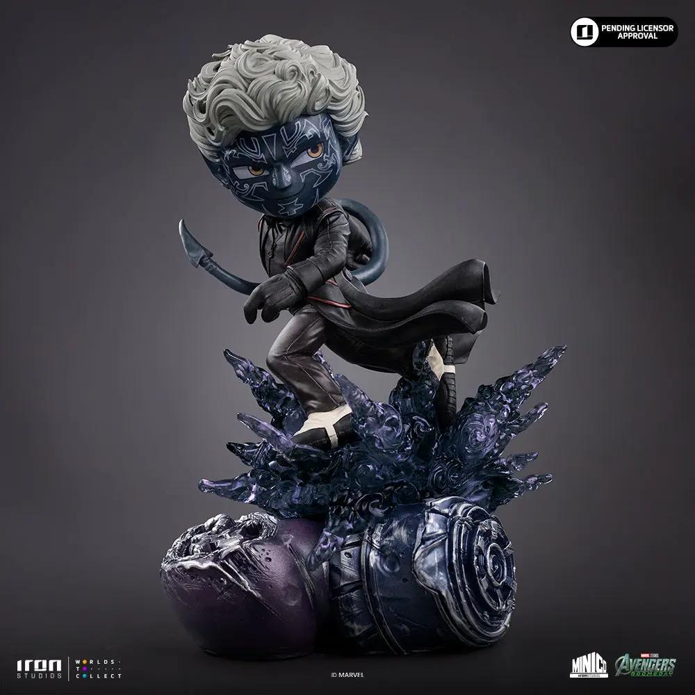 Statue Nightcrawler Minico by Iron Studios, dark-clad figure on a purple crystal base from Avengers: Doomsday
