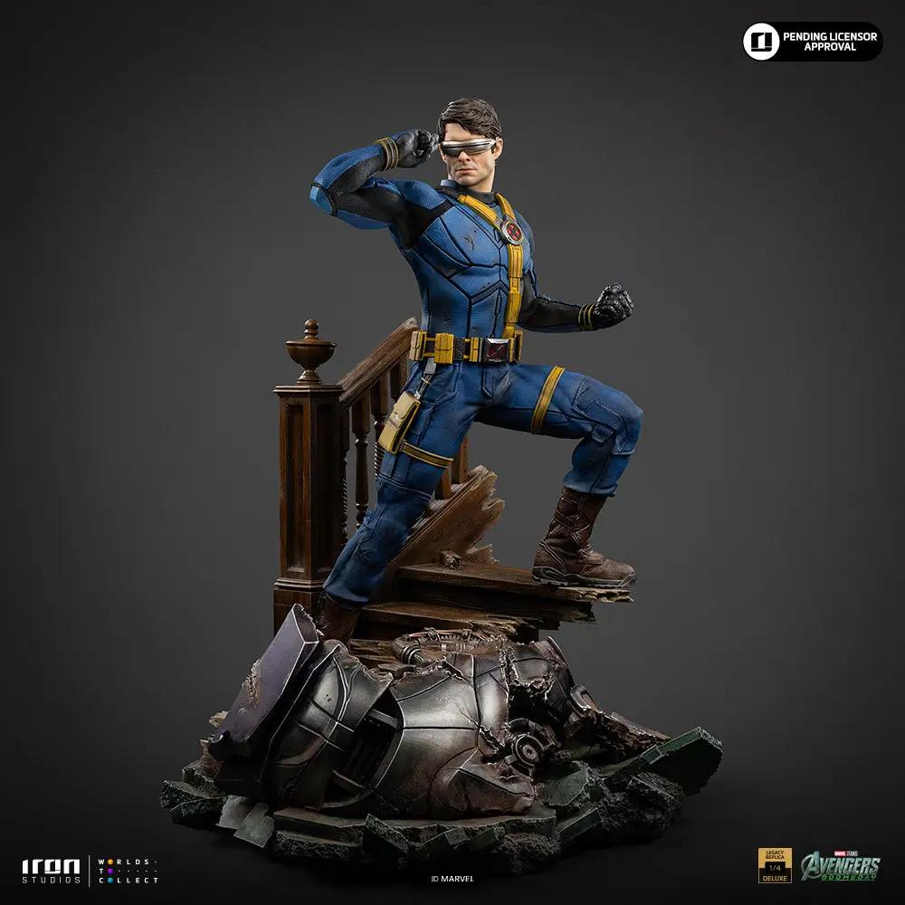 Statue Cyclops Deluxe ver. 1/4-scale, blue suit with yellow accents, Iron Studios