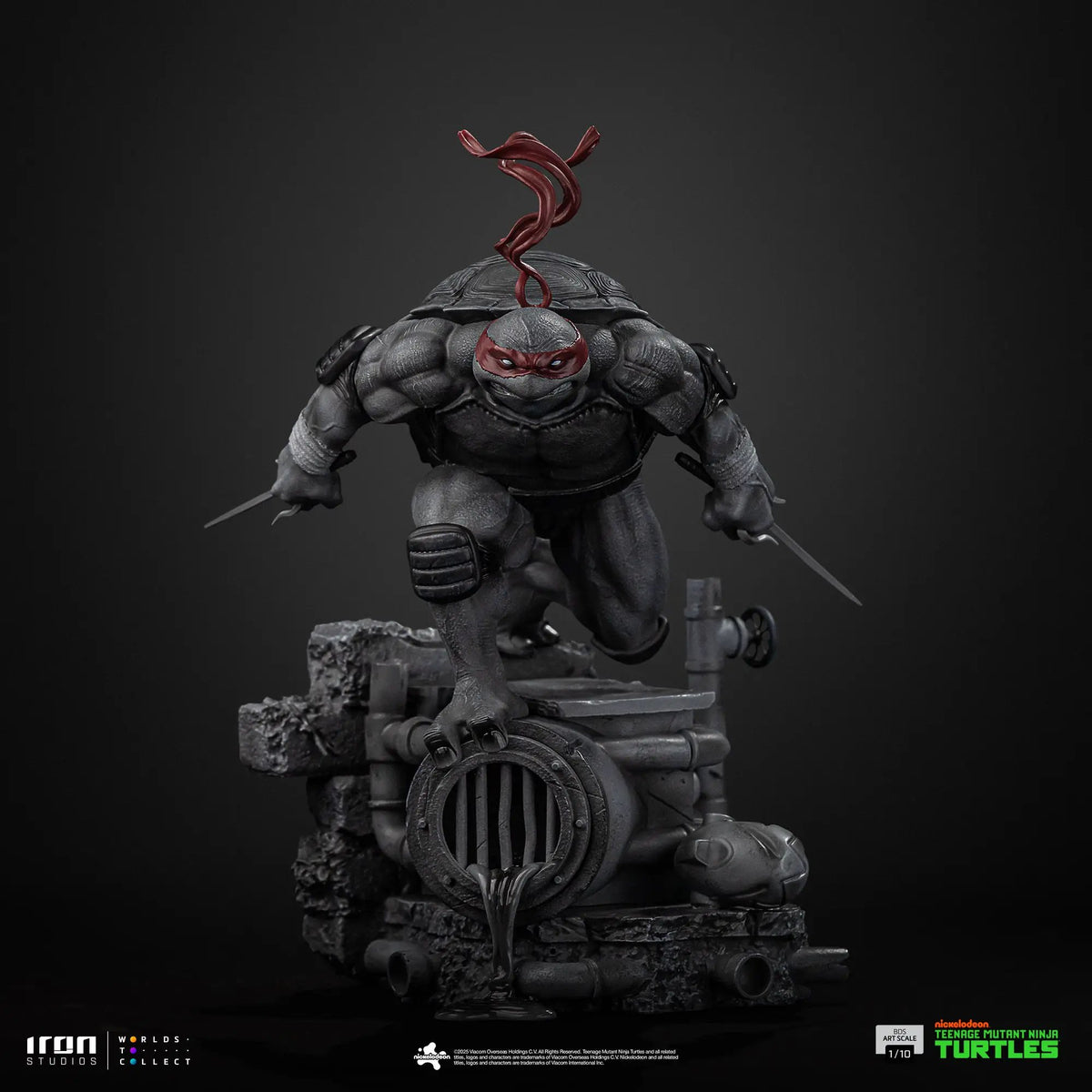 Raphael Black and White Variant statue by Iron Studios, TMNT BDS Art Scale 1/10