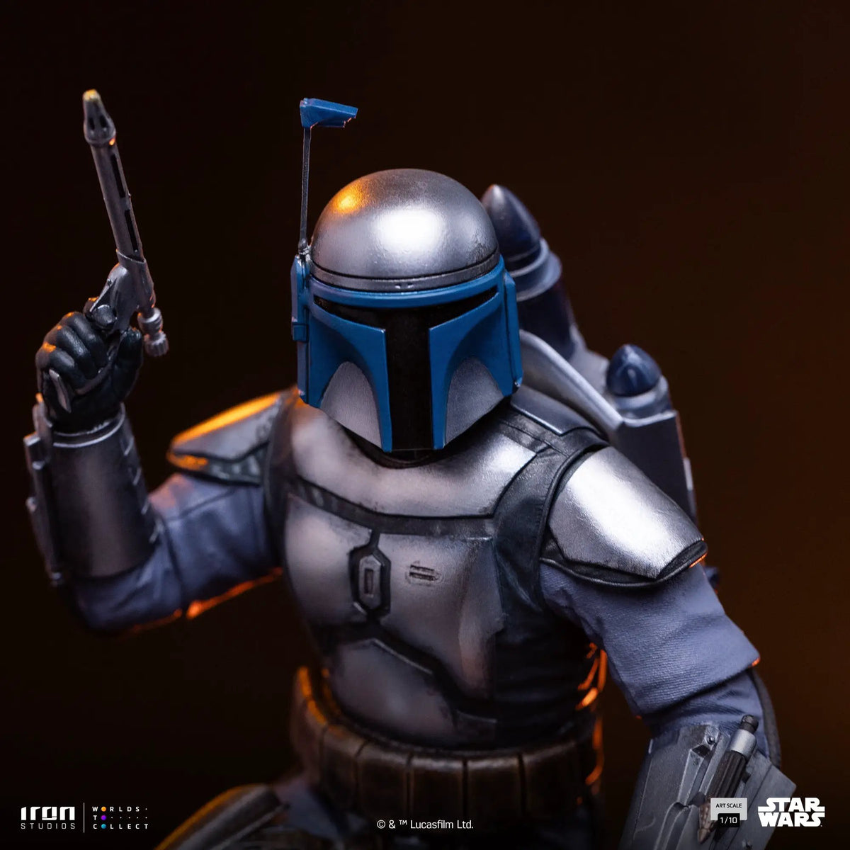 Jango Fett statue from Star Wars by IRON STUDIOS, Art Scale 1/10, blue armor, pre‑order