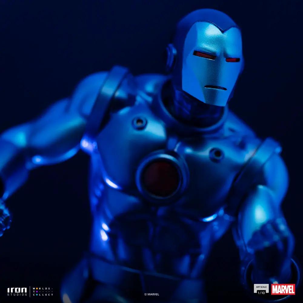Statue Iron Man Stealth Iron Studios 1/10 scale, blue metallic armor, Marvel Comics