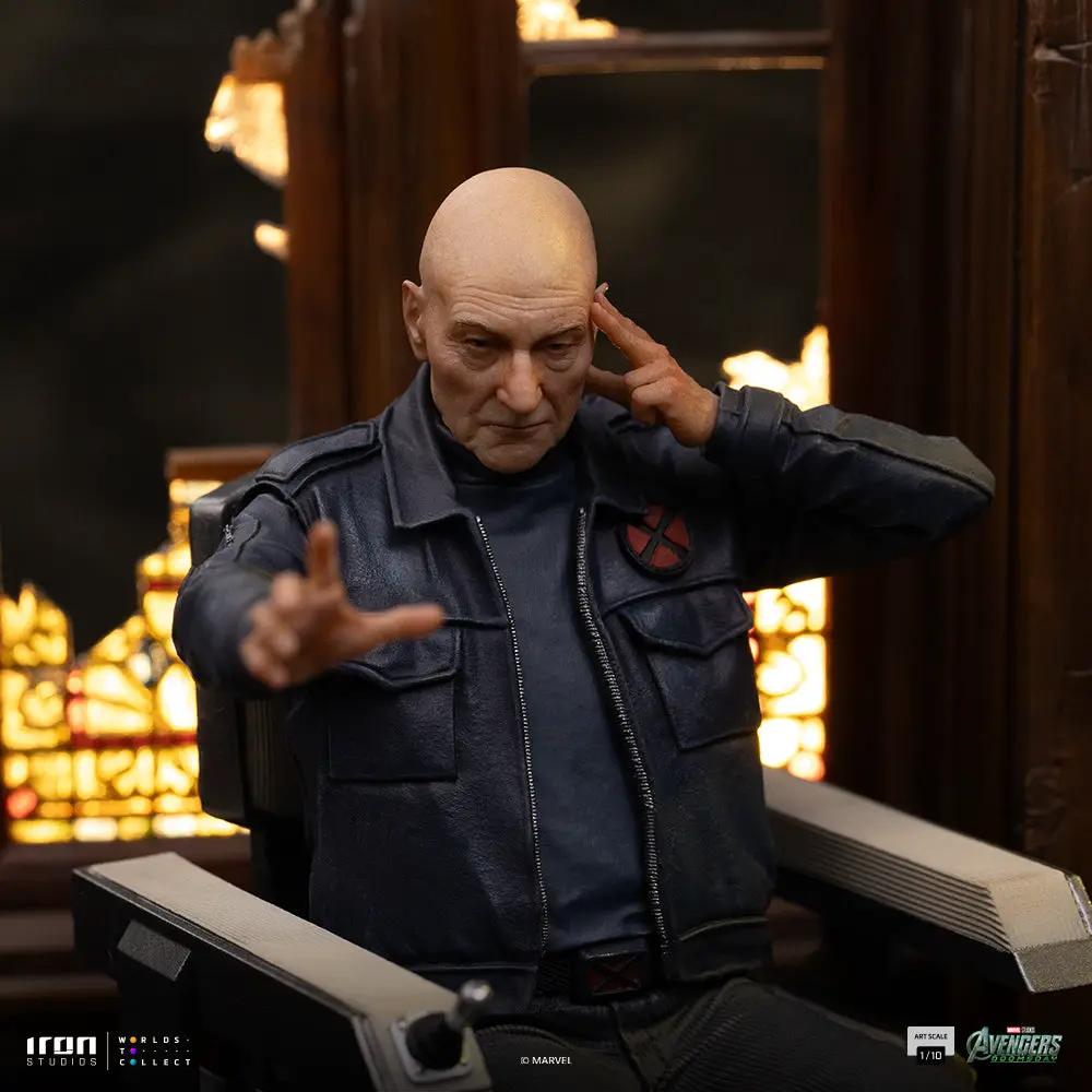 Statue of Professor Xavier from Avengers Doomsday by Iron Studios, 1/10 scale; bald head, dark jacket