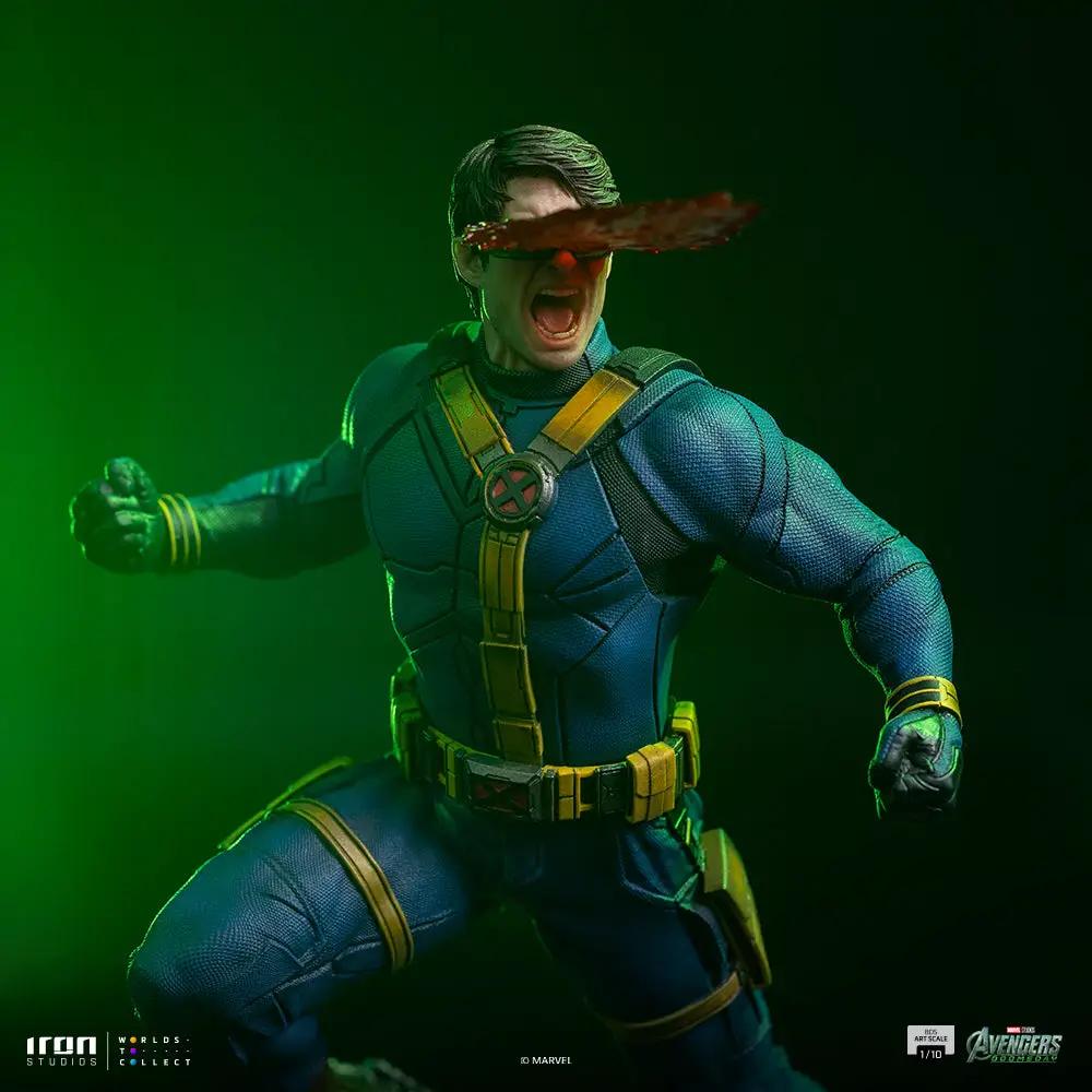 Statue Cyclops by Iron Studios, blue and yellow X-Men suit, 1/10 BDS Art Scale