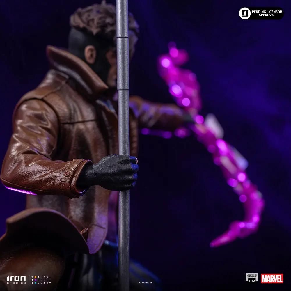 Statue Gambit Unleashed X-Men Art Scale 1/10 by Iron Studios; brown leather jacket, staff