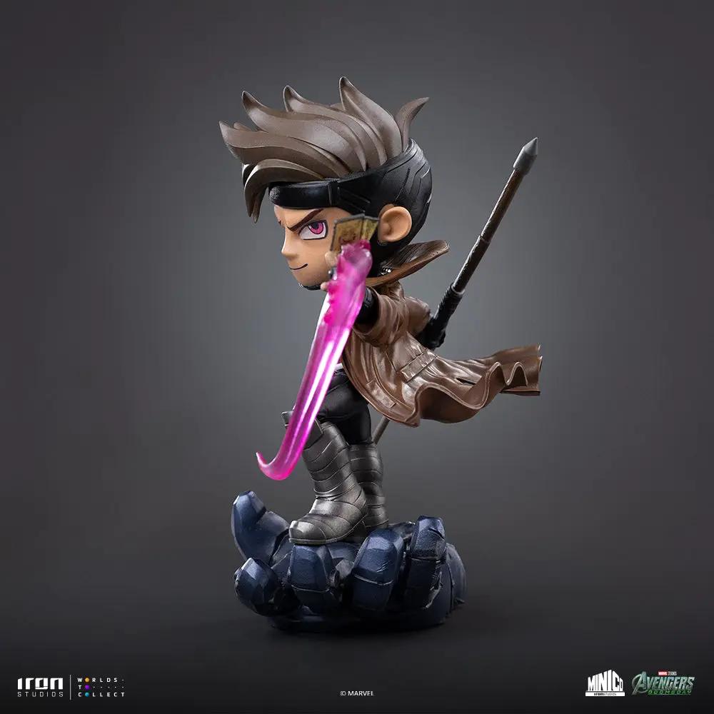 Statue Gambit Minico by Iron Studios on rocky base with pink energy blade