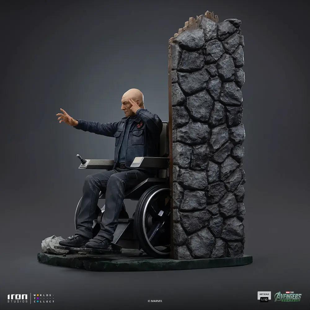 Statue Professor Xavier in wheelchair by Iron Studios, Avengers Doomsday 1/10 scale with rocky wall diorama