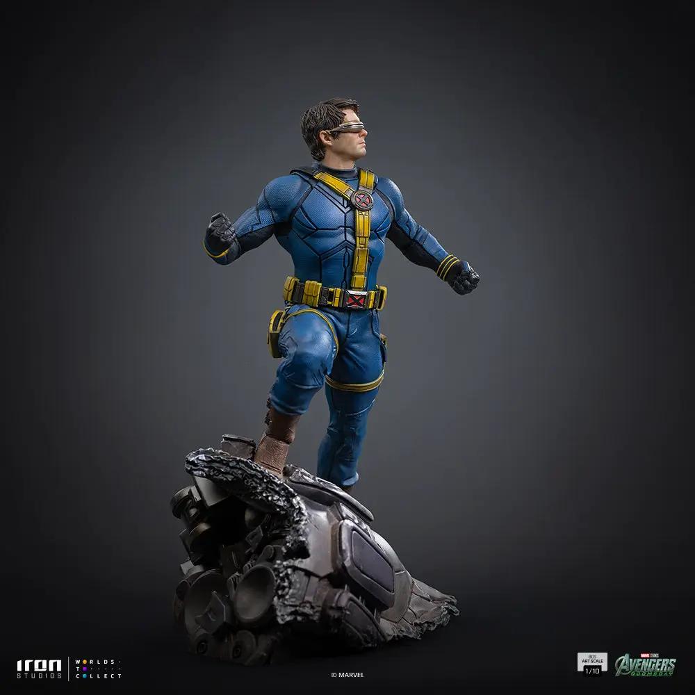 Statue Cyclops from Avengers: Doomsday, Iron Studios BDS Art Scale 1/10, blue suit with yellow harness on rubble base