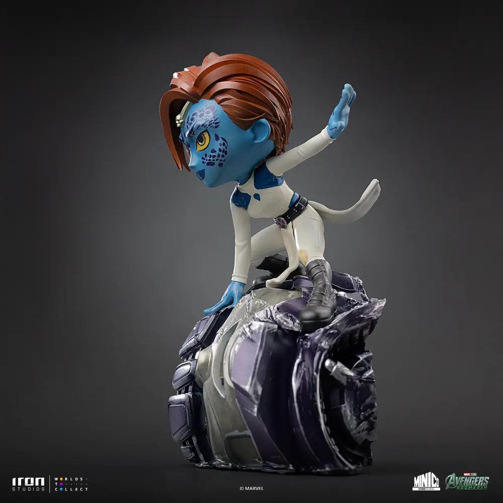 Statue Mystique from Avengers: Doomsday by Iron Studios Minico; blue-skinned X-Men character on a rocky base